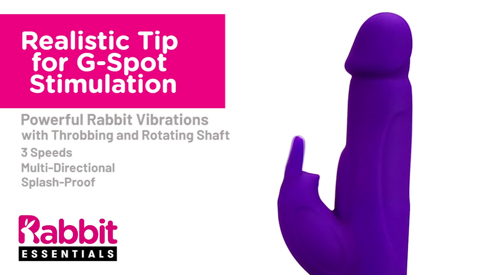 Видеообзор товара: Вибратор-кролик для женщин «Realistic Rabbit Vibrator» с эффектом пульсации и реалистичной головкой от компании Rabbit Essentials, цвет розовый, RR-001-PNK