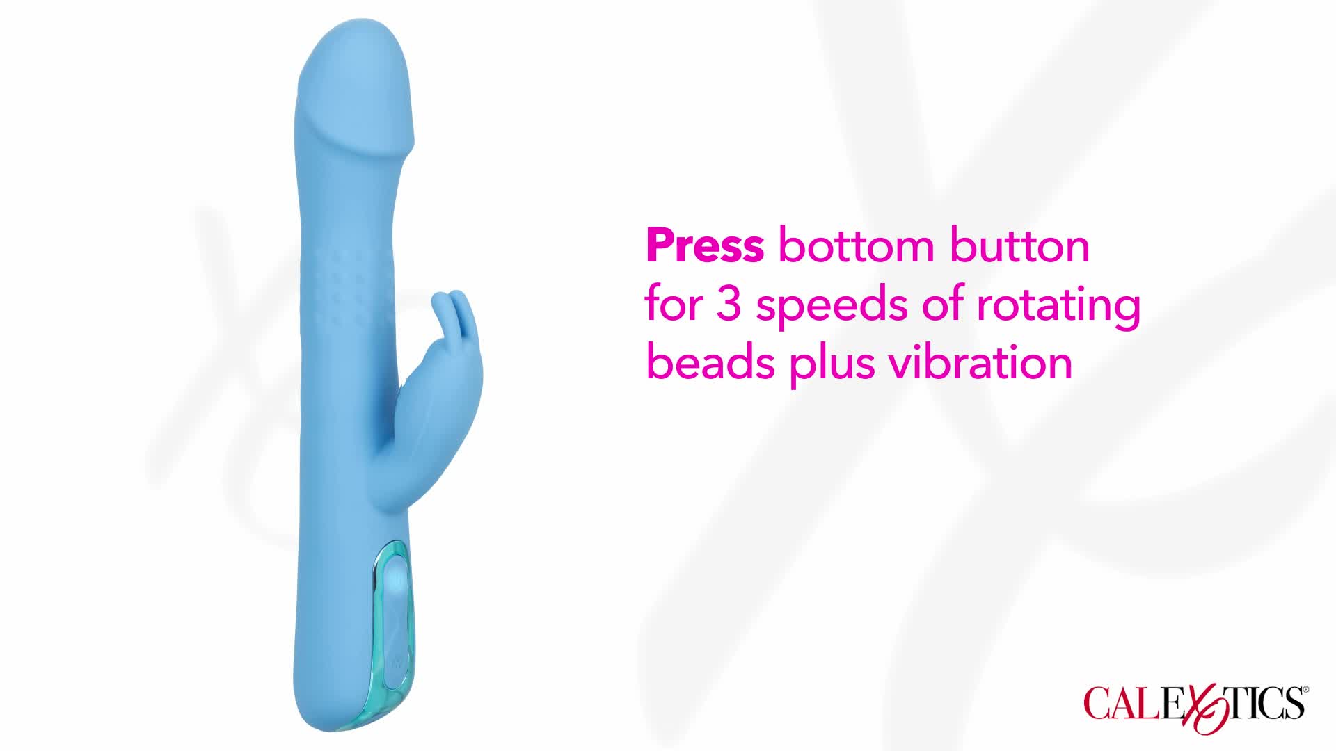 Видеообзор товара: Женский вагинальный вибратор-кролик для точки G «Elite Rotating Jack Rabbit» с вращением и стимуляцией клитора, голубой, силикон, California Exotic Novelties SE-0615-10-3