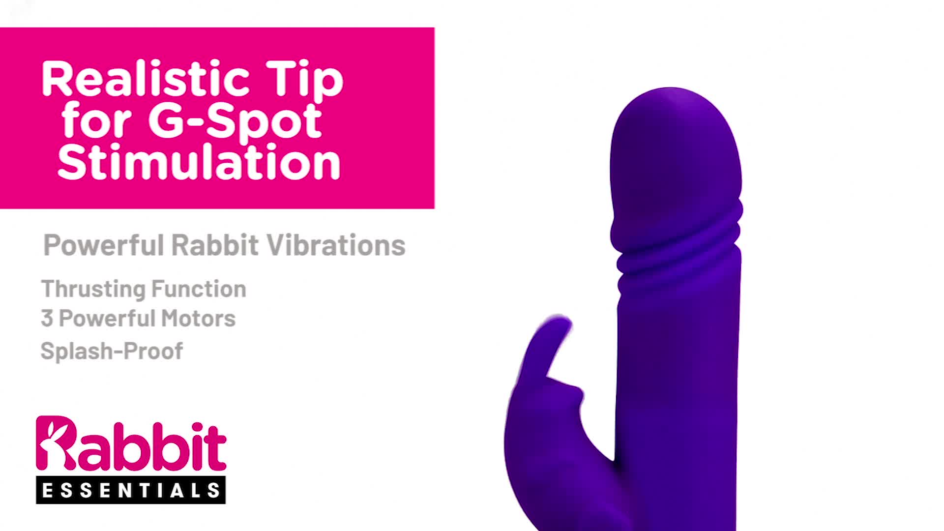 Видеообзор товара: Кролик-вибратор «Thrusting Rabbit Vibrator» с толкающей головкой от компании Rabbit Essentials,цвет розовый, RR-008-PNK