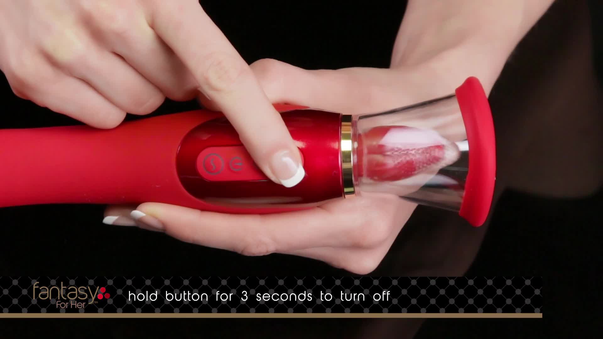 Видеообзор товара: Двухсторонний вибростимулятор «Fantasy For Her Ultimate Pleasure 24k Gold Luxury Edition» с помпой и двигающимся язычком, цвет красный, PipeDream 4943-15 PD