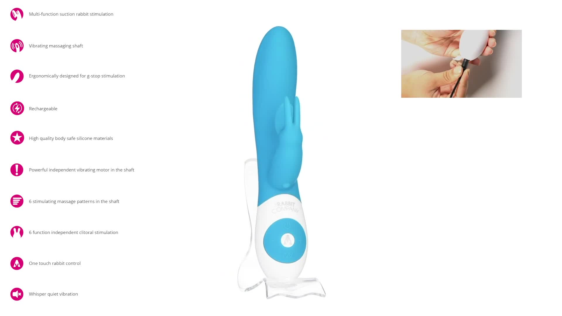 Видеообзор к товару: Мультифункциональный женский вибратор «Kiss» с клиторальным стимулятором, цвет фиолетовый, The Rabbit Company TRC-015PUR