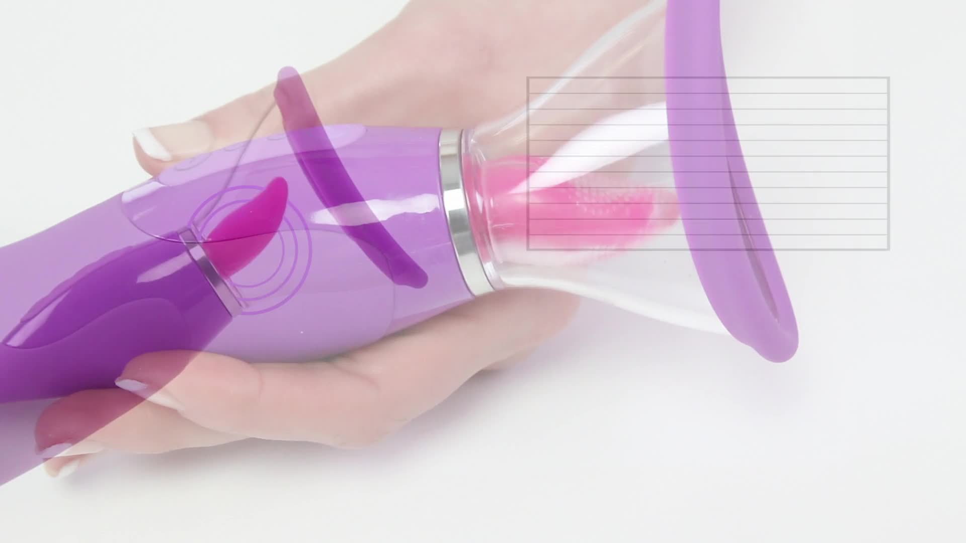 Видеообзор товара: Женский вибратор с помпой и язычком для клитора Fantasy For Her «Her Ultimate Pleasure», цвет фиолетовый, PipeDream 4943-12 PD