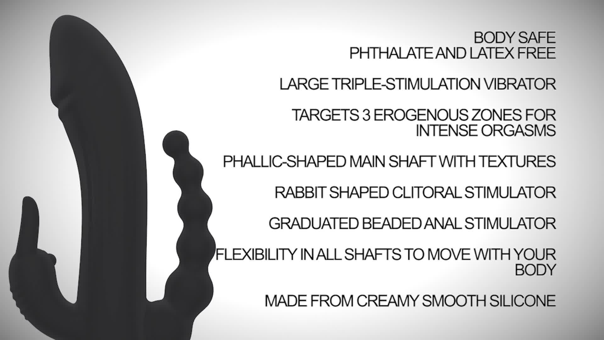 Видеообзор товара: Вибромассажер с тройной стимуляцией «Trifecta», цвет черный, Evolved EN-RS-5828-2