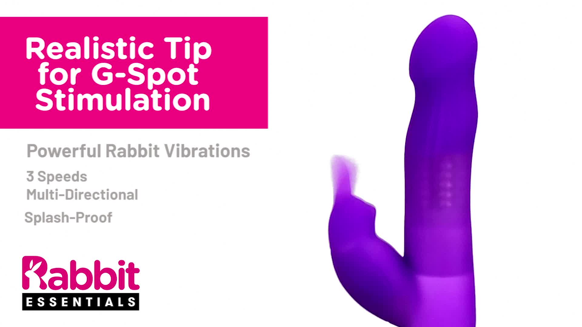 Видеообзор товара: Вибратор-кролик для женщин «Slim Shaft Rabbit Vibrator» с тонким изгибом и вращающимися шариками от компании Rabbit Essentials, цвет фиолетовый, RR-006-PUR